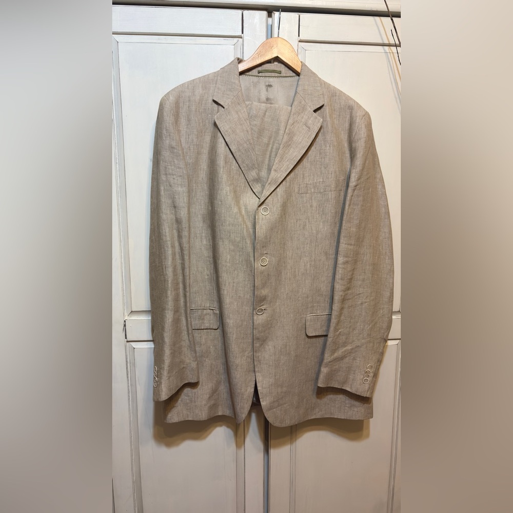 Beige Linen Suit Massimo Dutti